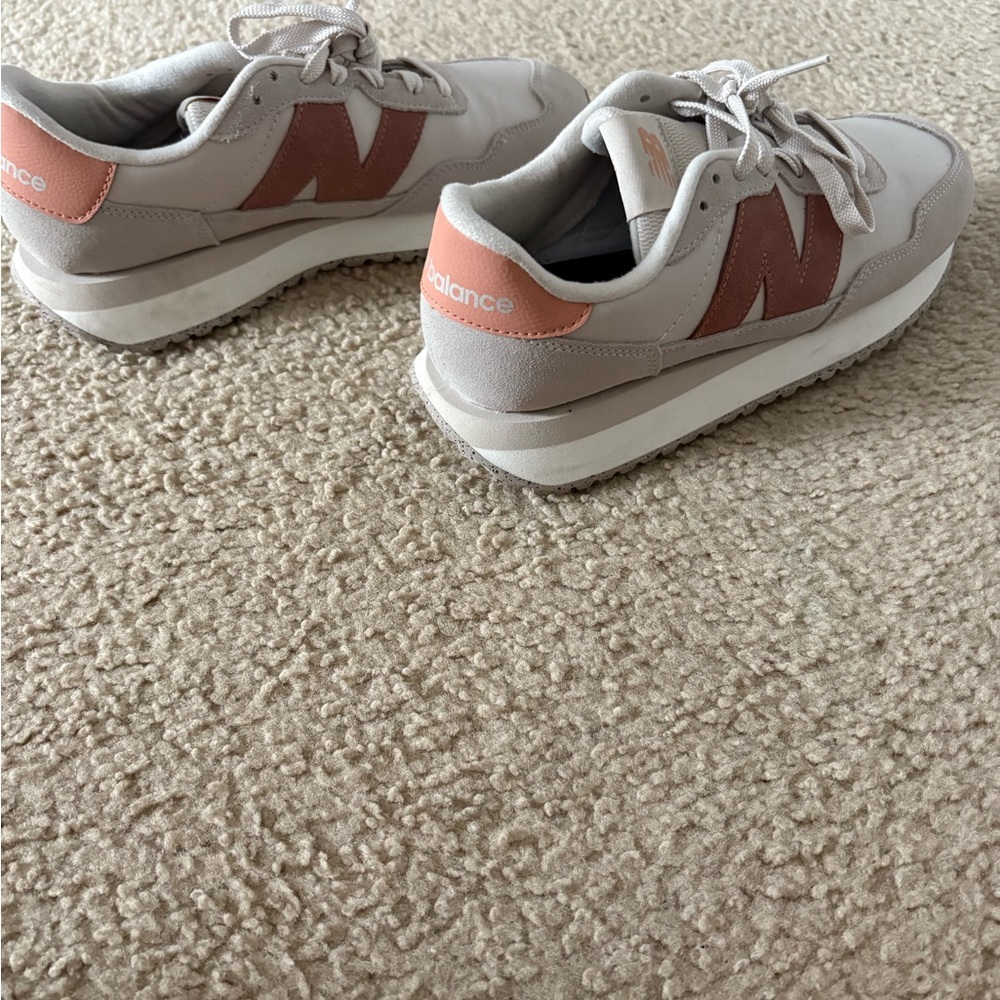 New Balance Women's Beige and Coral Sneakers